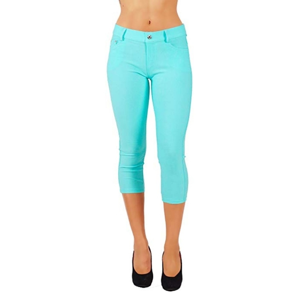 Jean Look Jeggings Slim Fit Pull Up Pants 